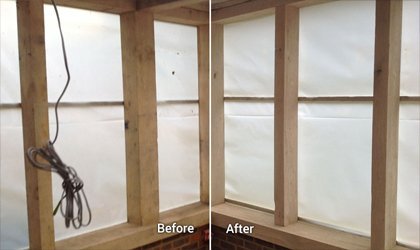 Sand Blasting Wooden Window Frame"