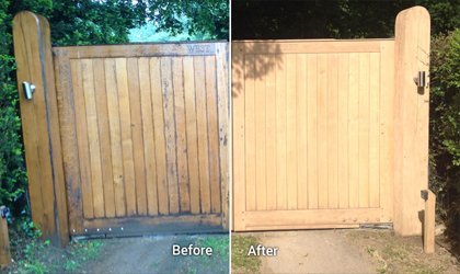 Sand Blasting Wooden Gate"