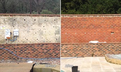 Soda Blasting Brick Wall"