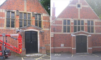 Steam Cleaning Building Exterior"